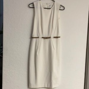 Calvin Klein Belted Off White Business Dress